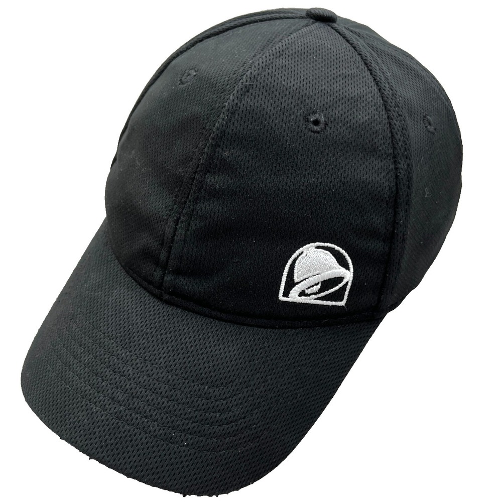 Taco‎ Bell Hat Cap Strap Back Black White Logo Work Employee Uniform Adjustable